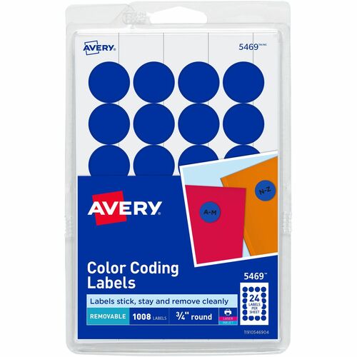 Avery® AVE05469 Avery® 3/4" Round Removable Color Coding Labels