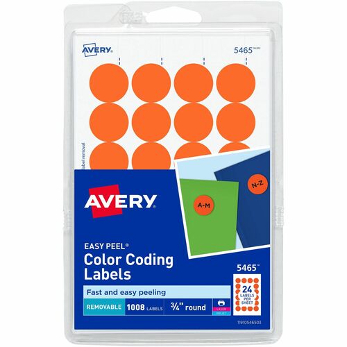 Avery® AVE05465 Avery® 3/4" Round Removable Color Coding Labels