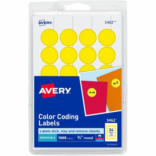 Avery® AVE05462 Avery® 3/4" Round Removable Color Coding Labels