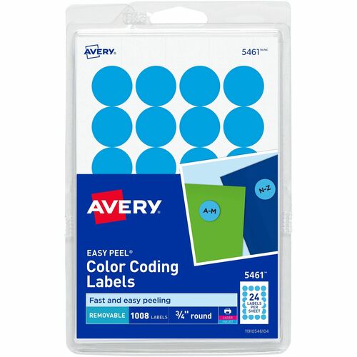 Avery® AVE05461 Avery® Removable Color-Coding Labels, 3/4" Diameter, 1,008 Labels (5461)