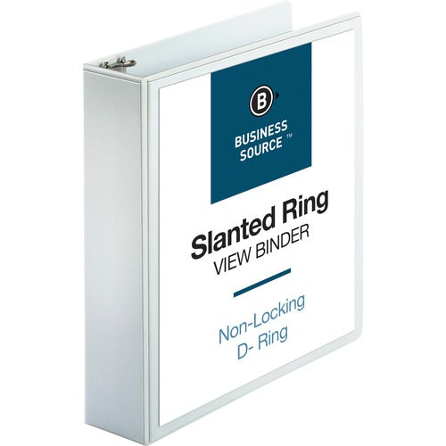 Business Source BSN28442 Basic D-Ring White View Binders