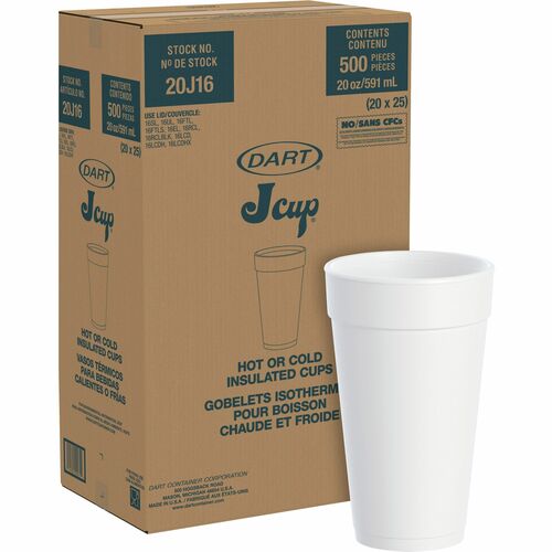 Dart DCC20J16 J Cup 20 oz Insulated Foam Cups