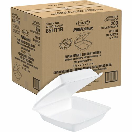 Dart DCC85HT1 8-1/2" Single-Compartment Foam Containers
