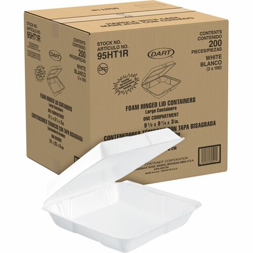 Dart DCC95HT1R 9-1/2" Single-Compartment Foam Containers