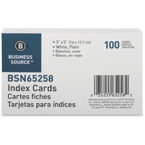 Business Source BSN65258 Plain Index Cards