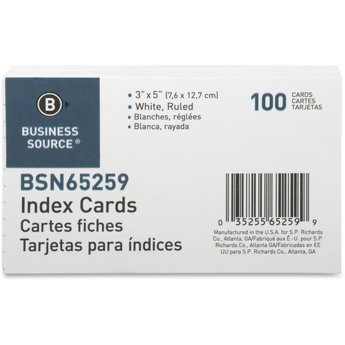 Business Source BSN65259 Ruled Index Cards