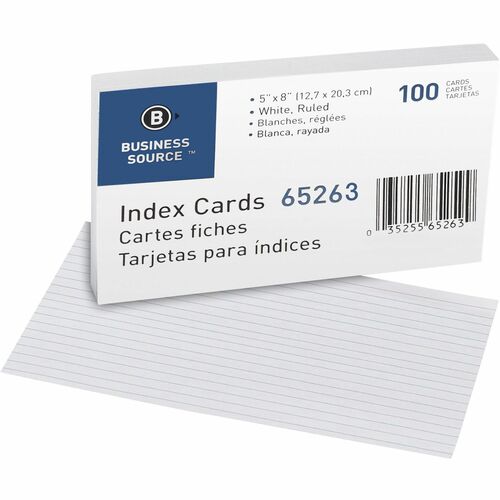 Business Source BSN65263 Ruled Index Cards
