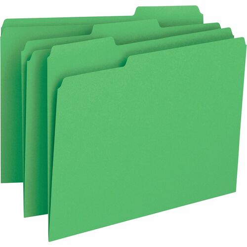 Business Source BSN65777 1/3 Tab Cut Letter Recycled Top Tab File Folder