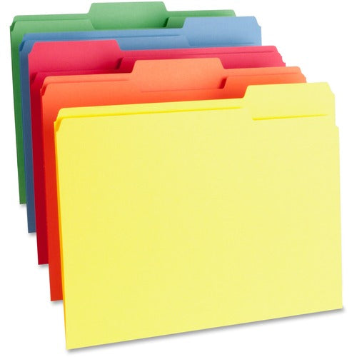 Business Source BSN65780 1/3 Tab Cut Letter Recycled Top Tab File Folder