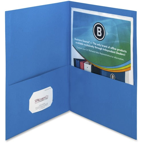 Business Source BSN78491 Letter Recycled Pocket Folder