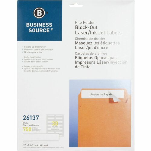 Business Source BSN26137 Block-out File Folder Labels