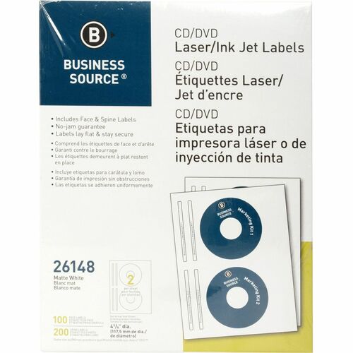 Business Source BSN26148 CD/DVD Labels