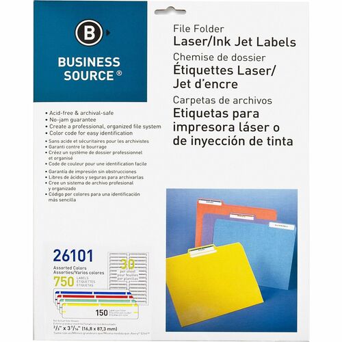 Business Source BSN26101 Laser/Inkjet File Folder Labels