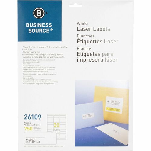 Business Source BSN26109 Bright White Premium-quality Address Labels