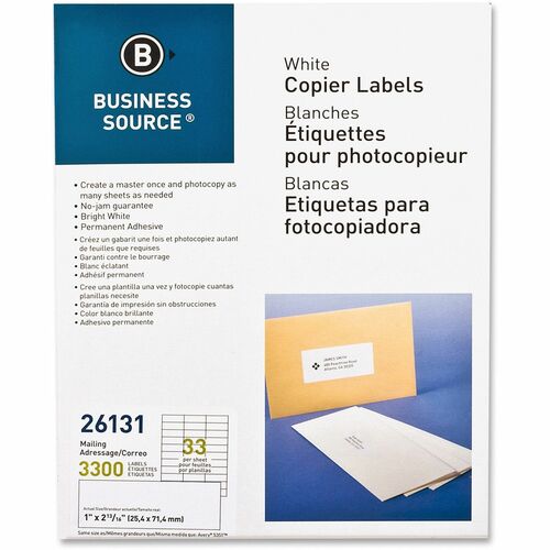 Business Source BSN26131 Bright White Copier Labels