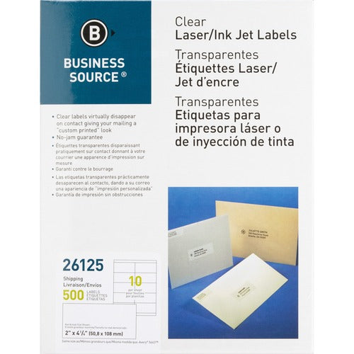 Business Source BSN26125 Clear Shipping Labels