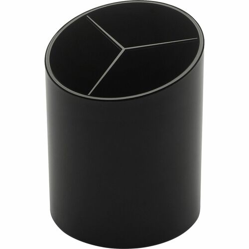 Business Source BSN32355 Large 3-Compartment Plastic Pencil Cup