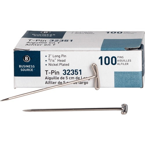 Business Source BSN32351 High Quality Steel T-pins