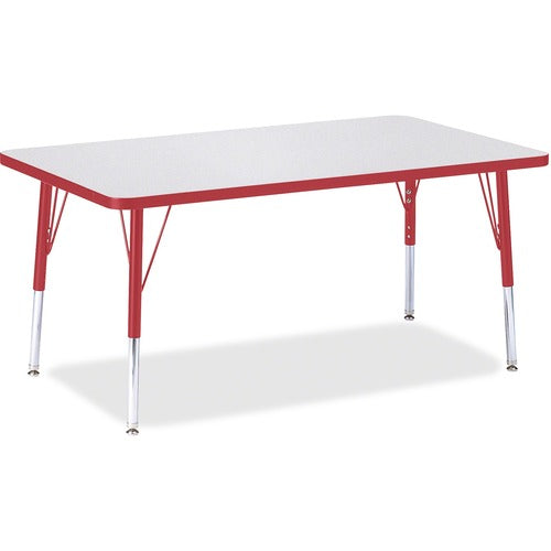 Jonti-Craft JNT6473JCE008 Berries Elementary Height Gray Top Rectangular Table
