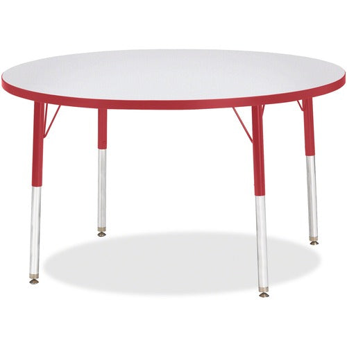 Jonti-Craft JNT6468JCE008 Berries Elementary Height Gray Top Color Edge Round Table