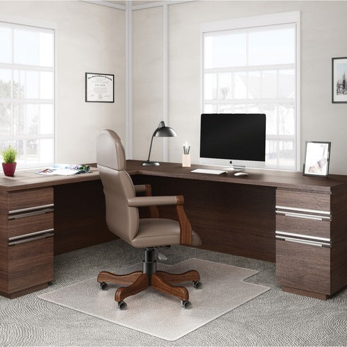 Deflecto DEFCM15433F Rollamat Chair Mat - Home, Office, Carpet - 60" Length X 46" Width - Lip Size 12" Length X 25" Width - Rectangle - Textured - Vinyl - Clear