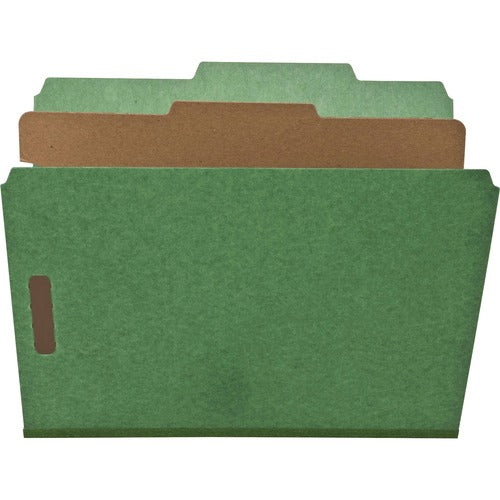Nature Saver NATSP17203 Colored Classification Folder - Letter - 8 1/2" X 11" Sheet Size - 2" Fastener Capacity For Folder - Top Tab Location - 1 Divider(S) - 25 Pt. Folder Thickness - Green - Recycled - 10 / Box