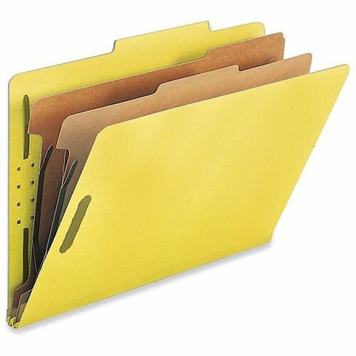 Nature Saver NATSP17227 Classification Folder - Legal - 8 1/2" X 14" Sheet Size - 2" Fastener Capacity For Folder - 2 Divider(S) - 25 Pt. Folder Thickness - Yellow - Recycled - 10 / Box