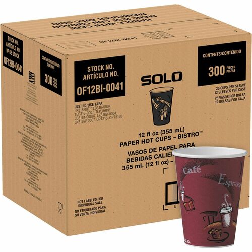 Solo SCCOF12BI0041 12 oz Bistro Design Hot Cups