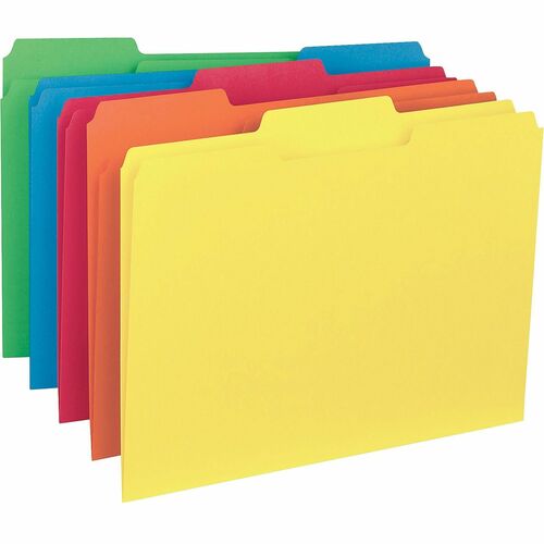 Business Source BSN43561 1/3 Tab Cut Letter Recycled Top Tab File Folder