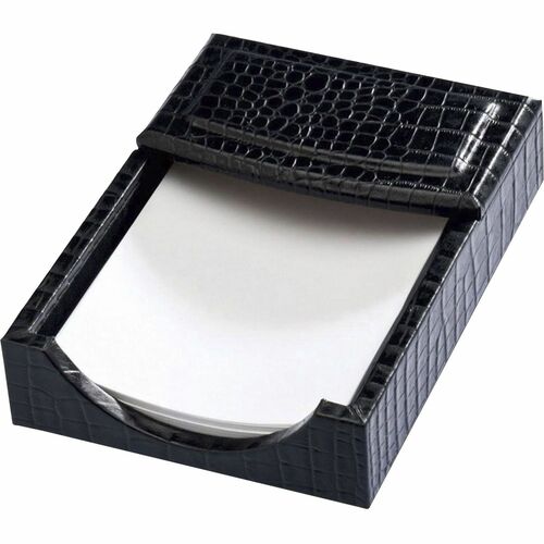 Dacasso DACA2209 Crocodile Embossed Black Leather Memo Holder