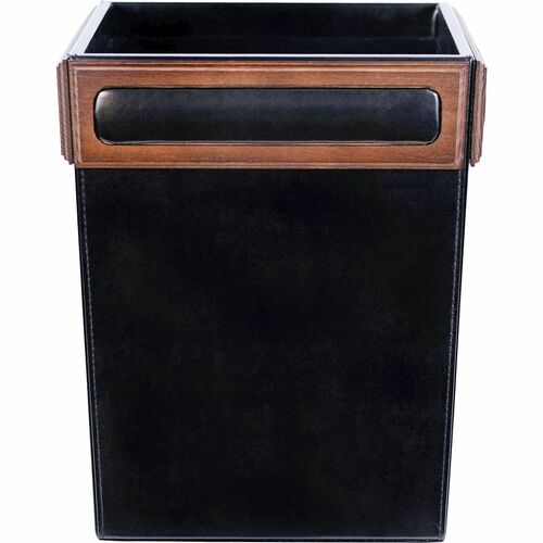 Dacasso DACA8403 Walnut & Leather Waste Basket