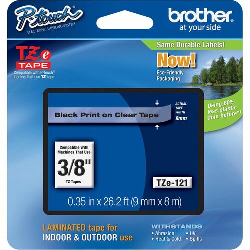 P-touch BRTTZE121 TZe Laminated Tape Cartridge