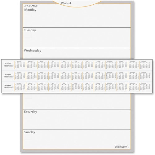 At-A-Glance AAGAW503028 WallMates Self-Adhesive Dry Erase Weekly Plan Surface