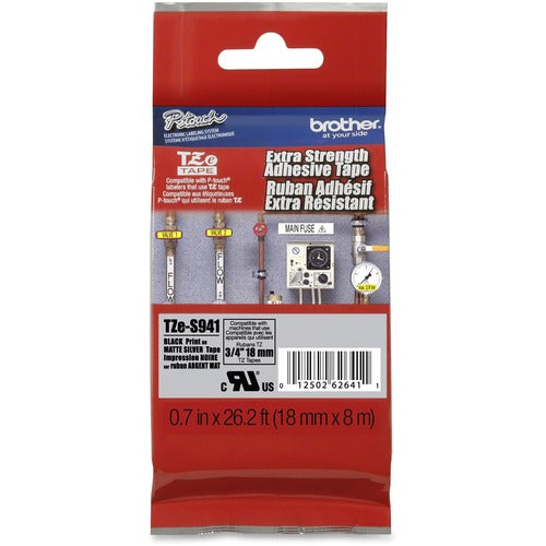 P-touch BRTTZES941 Extra-Strength Adhesive 3/4" Laminated Tape