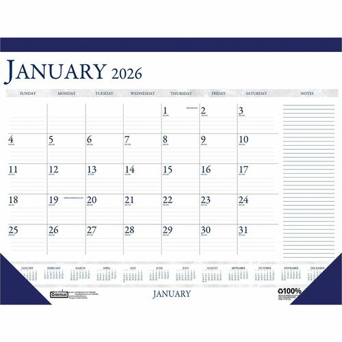House of Doolittle HOD1646 Small Blocks 12-Month Desk Pad