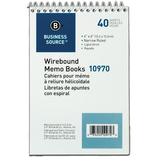 Business Source BSN10970 Wirebound Memo Books