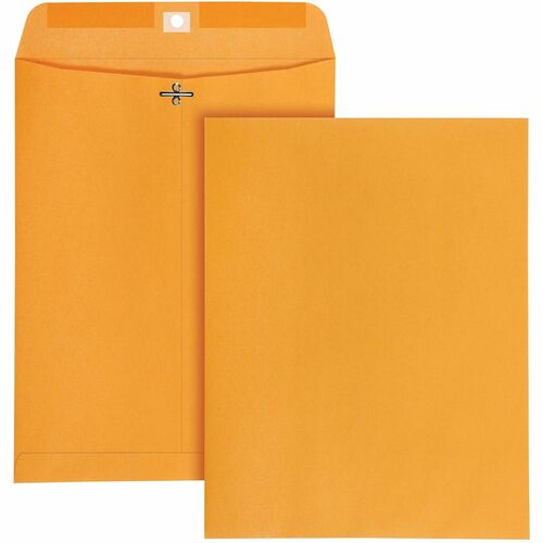 Quality Park QUA37892 Clasp Envelope - Clasp - 10" Width X 13" Length - Gummed - Kraft - 100 / Box - Clear