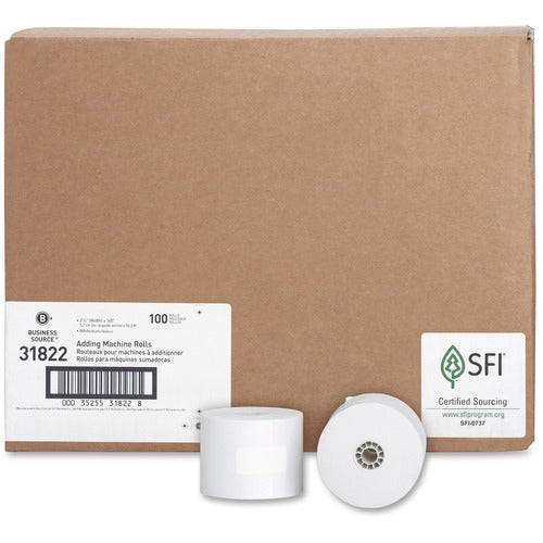 Business Source BSN31822 1-Ply 2-1/4"x165' Adding Machine Rolls