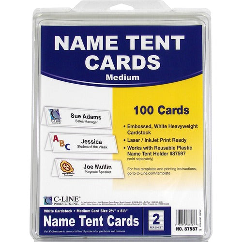 C-Line CLI87587 Embossed Cardstock Name Tents