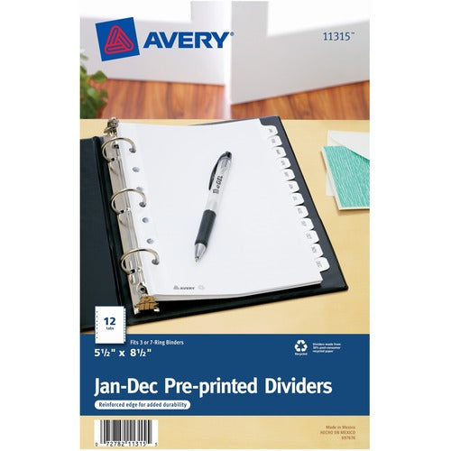 Avery® AVE11315 Avery® Monthly Preprinted Tab Dividers