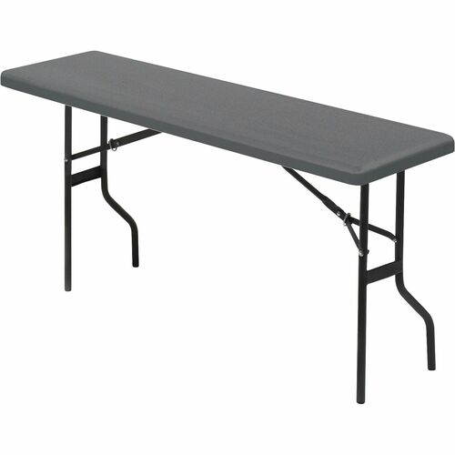 Iceberg ICE65367 Indestructable Too 1200 Series Foldlng Table - Rectangle Top - 72" Table Top Length X 18" Table Top Width - 29" Height - Charcoal, Powder Coated