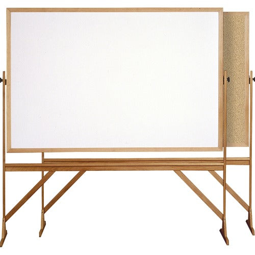 Ghent GHERMK46 Reversible Cork Bulletin Board/Whiteboard with Wood Frame