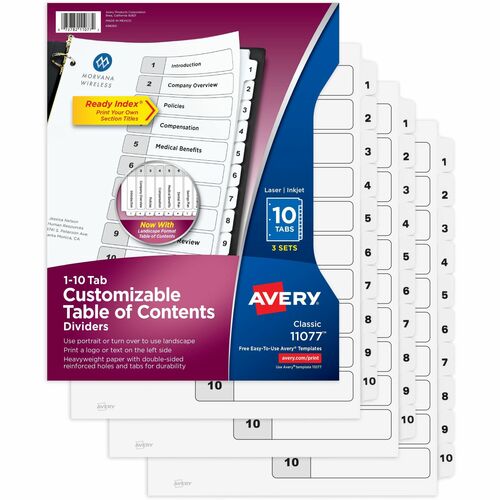 Avery® AVE11077 Avery® Ready Index Classic Tab Binder Dividers