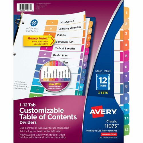 Avery® AVE11073 Avery® Ready Index Custom TOC Binder Dividers