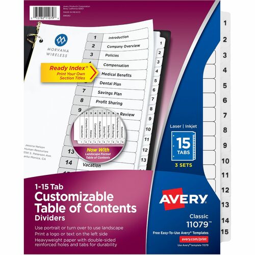 Avery® AVE11079 Avery® Ready Index Classic Tab Binder Dividers