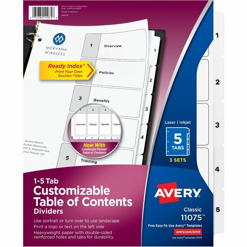 Avery® AVE11075 Avery® Ready Index Classic Tab Binder Dividers