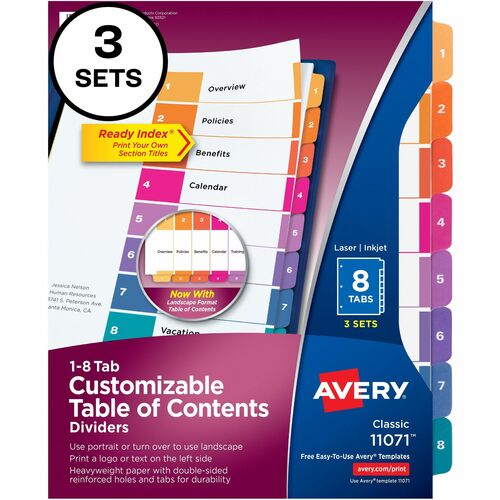 Avery® AVE11071 Avery® Ready Index 8-tab Dividers