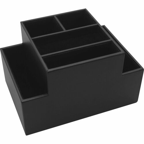 Dacasso DACA1048 Black Leather Desk Supply Organizer