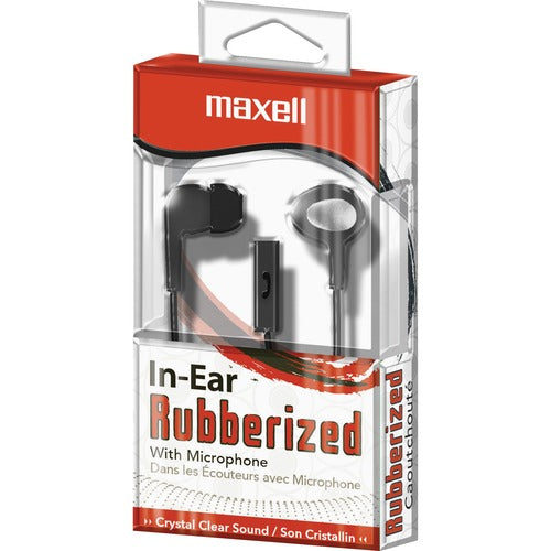 Maxell MAX190300 Earset - Stereo - Black - Mini-Phone - Wired - 16 Ohm - 20 Hz - 20 Khz - Earbud - Binaural - Open - 4 Ft Cable