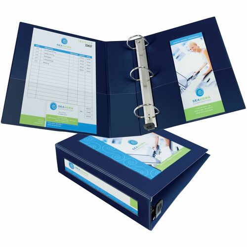 Avery® AVE68038 Framed View Binder - 3" Binder Capacity - Letter - 8 1/2" X 11" Sheet Size - 670 Sheet Capacity - Ring Fastener - 3 Internal Pocket(S) - Navy - Recycled - 1 / Each